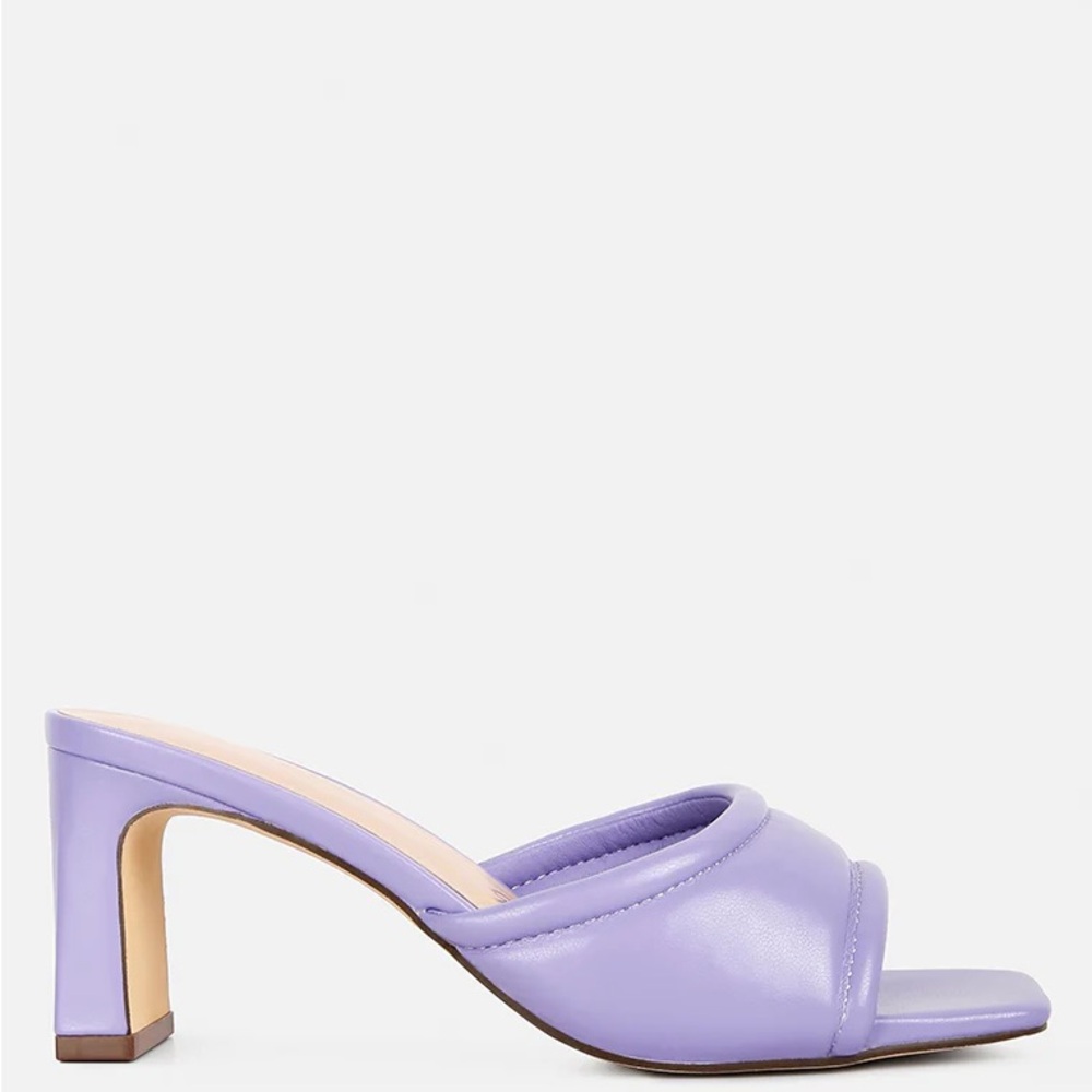 Purple Women's Heeled Slide Sandals - Picture 2 of 12